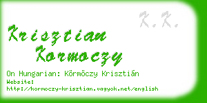 krisztian kormoczy business card